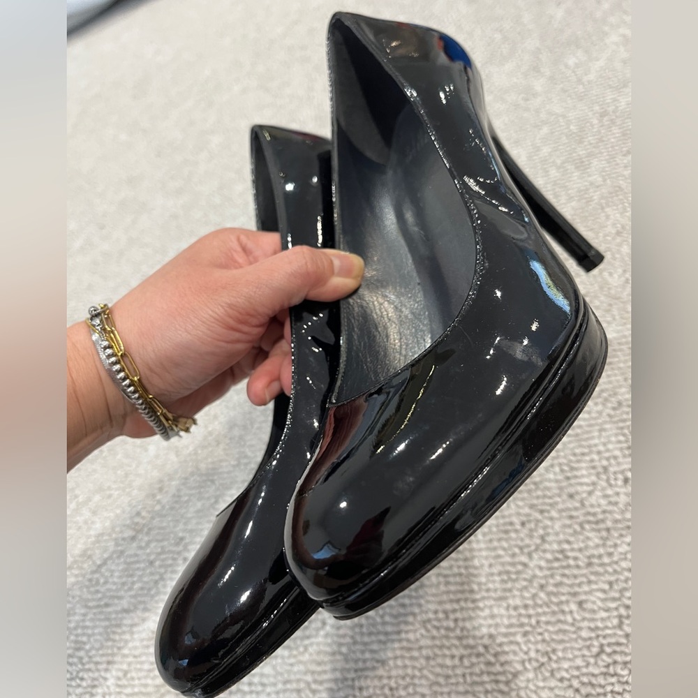 STUART WEITZMAN Patent Leather Pump Stiletto Blade High Heel Shoe Wedge Designer